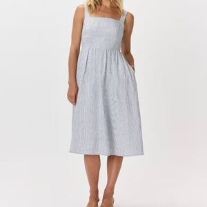 NWT Quince 100% European Linen Fit & Flare Midi Dress